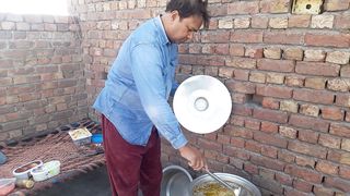 Cooking vegetables rice for the children