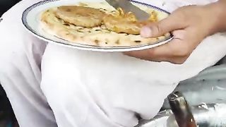 Pakistani breakfast naan tikki