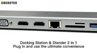 USB C Docking Station Dual Monitor, 13 in 1 Triple Display Laptop Docking