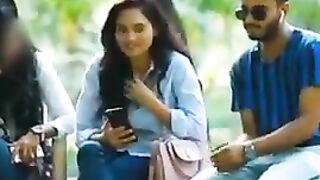 Purposing on cute girl