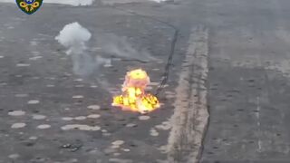 Russian armoured vehicle EXPLODES after being hit by Ukrainian forces in Donetsk