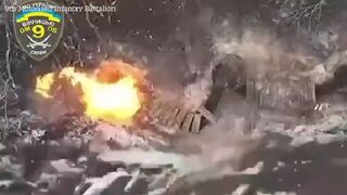 Ukrainian Motorized Infantry Battalion showers Russian troops with bombs