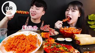 Sous-titres) ASMR MUKBANG Ramen épicé, pizza épicée, -dog, dépanneur, manger