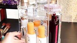 transparent rotating makeup organizer
