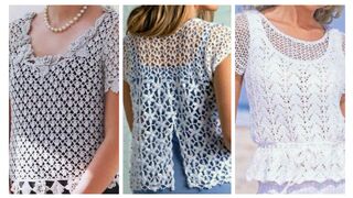 Very Stylish &Creative Fancy Cotton Crochet Embroidered Lace pattern Beggie Top Blouse????.