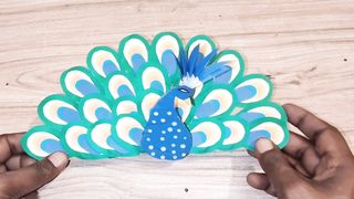How to make beautiful paper peacock | wall hanging craft ideas