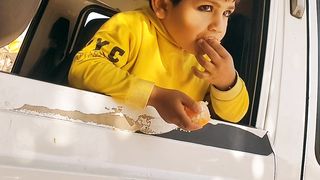 #Kids #Food #orange #Desi Boy
