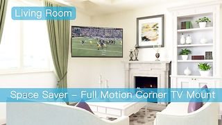 Corner TV Wall Mount Bracket Tilts, Swivels, Extends, Full Motion Articulating TV Mount for 26-60 inch LED, LCD Flat Curved Screen TVs