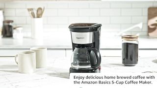 Amazon Basics 5-Cup Coffee Maker with Reusable Filter.