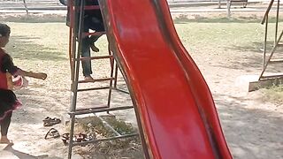 Zara Fatima in a zoo play ground.