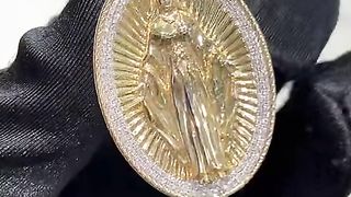 Real Diamond & Gold Virgin Mary Pendant by Ijaz Jewelers