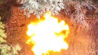A work of a Ukrainian partisan group, Free Ukraine, reportedly near Oleksandrivka, Kherson Oblast