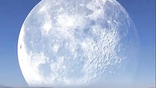 Full moon moving in orbit