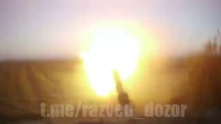 Russian T-90M tank firing on targets at relatively long range in the Izyum area