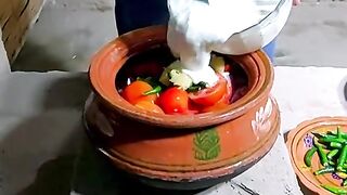 Cooking delicious chicken in outdoor