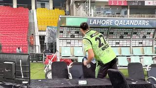 A player Cleaning ground after playing