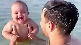 Baby swimming