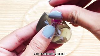 Satisfying Slime Coloring With Makeup ! Mixing Makeup Into Clear Slime