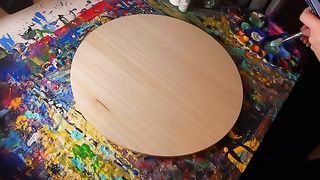 Painting A Surreal Astronaut Scene On A Wood Panel