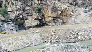 River Indus is Diverted into the Tunnels near Dassu dam