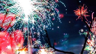 the beauty of fireworks and lanterns