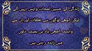 زندگی کے حسین لمحات واپس نہیں آتے لیکن اچھے لوگوں سے