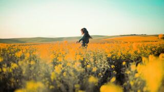 Alone girl in Fields