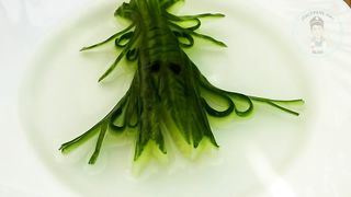 How to Make Cucumber Prawn - Cucumber Lobster Carving Garnish
