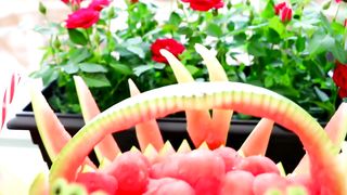 Simple and Beautiful Peacock Shape Watermelon Pruning Tutorial