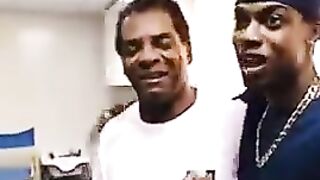 On set Chris Tucker and John Witherspoon