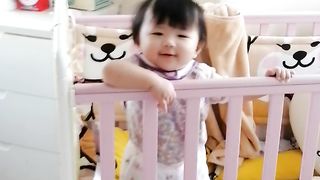 Baby with her big sister play together,, so cute baby