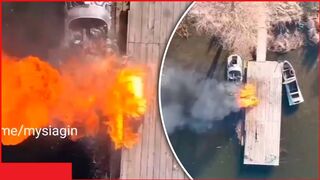 Boats in which Russians got ashore in Kherson struck by drone fire