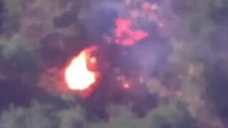Ukraine's 40th Artillery Brigade showing M777 artillery strikes on a Russian tank after a UAV followed it back to a hangar