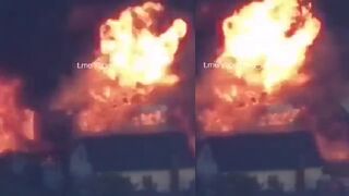 A Russian Ammunition Warehouse is Burning