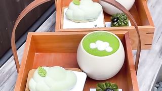 雲の形をした抹茶ケーキ！清水寺近くのカフェだから観光のひと休みにもぴったり???? #京都グルメ.