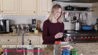 Rechargeable Electric Salt and Pepper Grinder Set with Holder Nicely Packaged Giftable