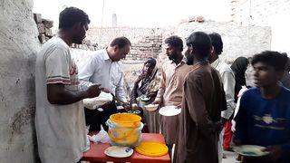 Serving food