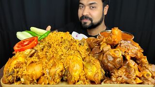 Chicken BIRYANI, SPICY MUTTON CURRY,MUTTON GRAVY SALAD, CHILLI,ONION ASMR MUKBANG EATING SHOW