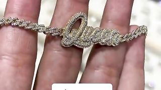 Real Diamond 2-Tone Cuban Link Queen Bracelet