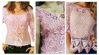 Top Latest Stylish &Creative Fashion Designer Crochet Embroidered Lace pattern CropTop Blouse