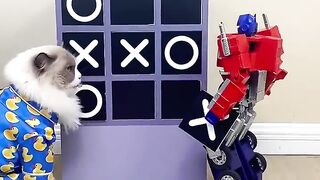 Nice try Optimus ???????????? #thatlittlepuff #catsofyoutube #robosenrobot