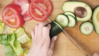 Woman slicing