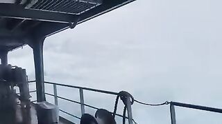 Ship in storm