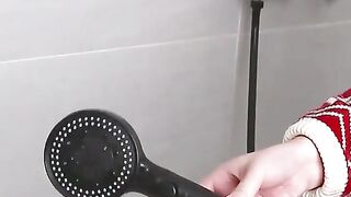 New high pressure black shower head 5 functions with switch on_off button spray Water Saving Shower Adjustable Bath showerheads