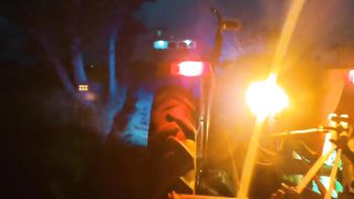 Night forming . Tractor drive