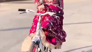 a girl on bycycicl