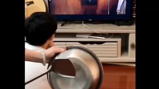 Prank Gone Wrong: Man Gets Scared While Watching Horror Movie????????