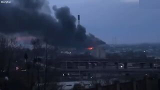 Kyiv is hit by Russian air strikes as smoke rises from Ukrainian capital