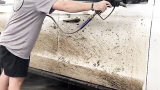Satisfying muddy pressure wash