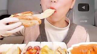 Cheese toast n rose tteokbokki